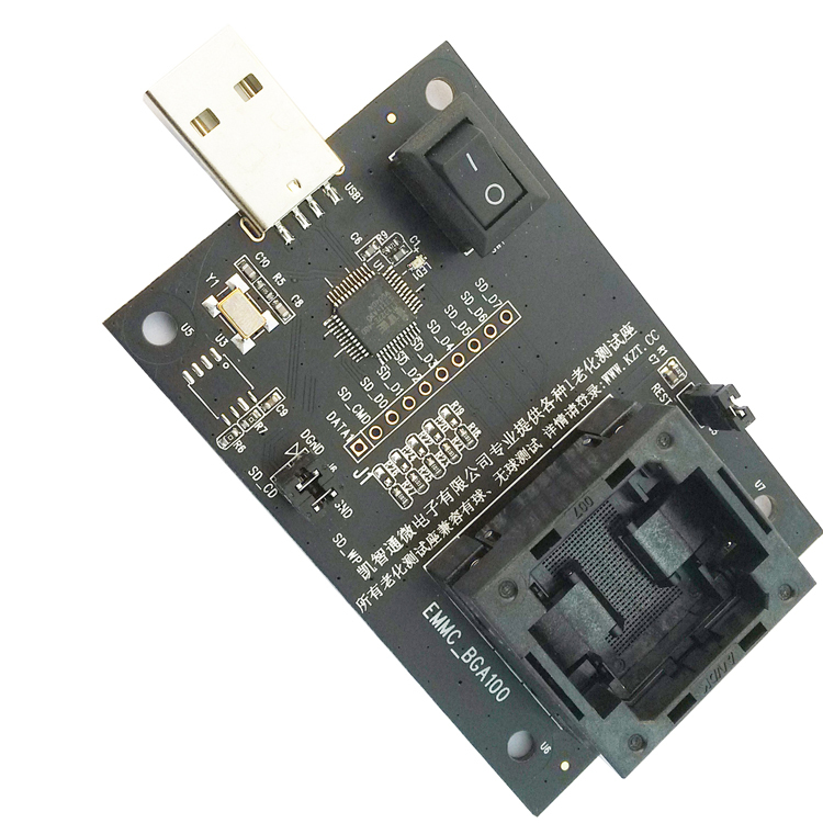 eMMC100 socket BGA100 test Android phone Nand flash eMMC Reader programmer socket Adapter USB interface to read by PC