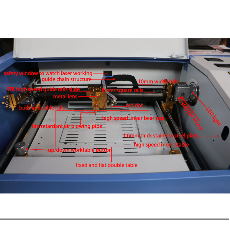 40W desktop small 300200mm rubber stampwoodacrylicbamboolaser engraving cutting machineengraver cutter FDK40