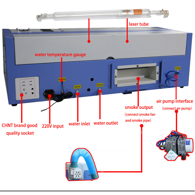 40W desktop small 300200mm rubber stampwoodacrylicbamboolaser engraving cutting machineengraver cutter FDK40