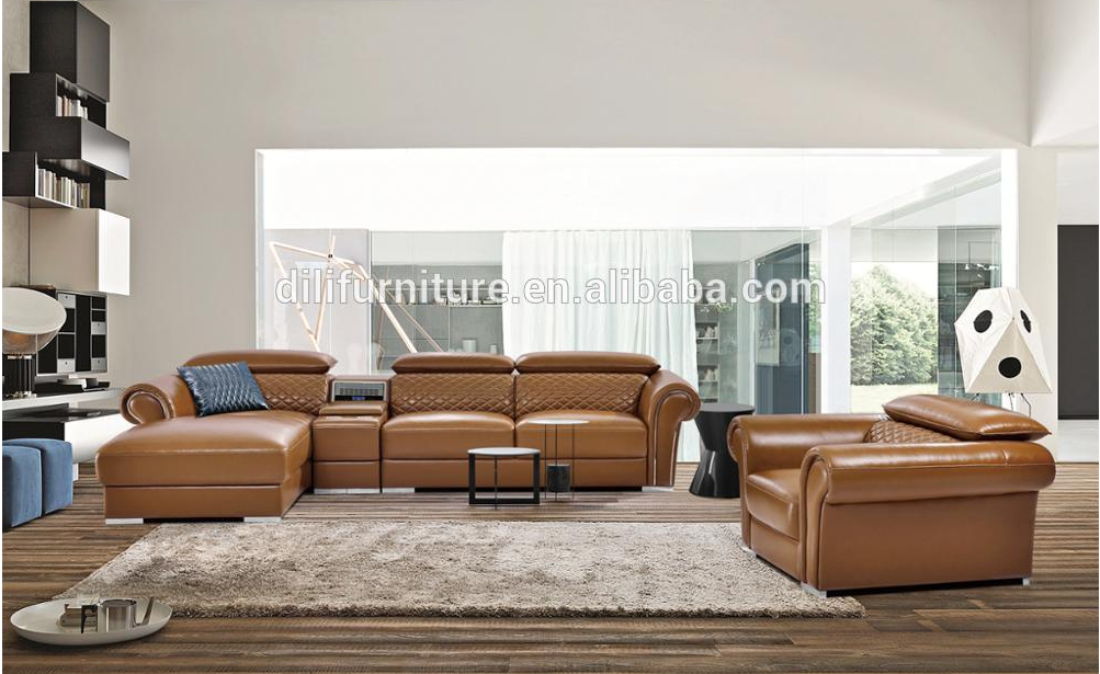 Italy new modern genuine sectional leather sofa furniture