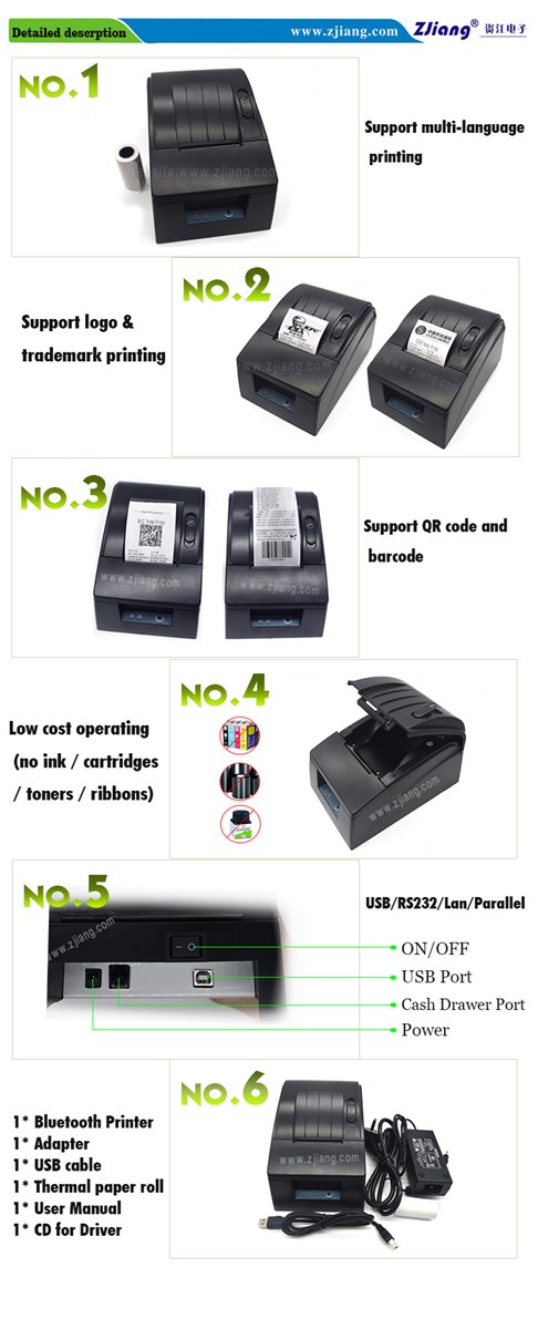5890G Restaurant BIlling Pos Printer Price Thermal Receipt Pos Printer 58mm