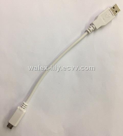 customized white USB2030 A to micro B Data Charger Cable 20V with Nickelplated Connector