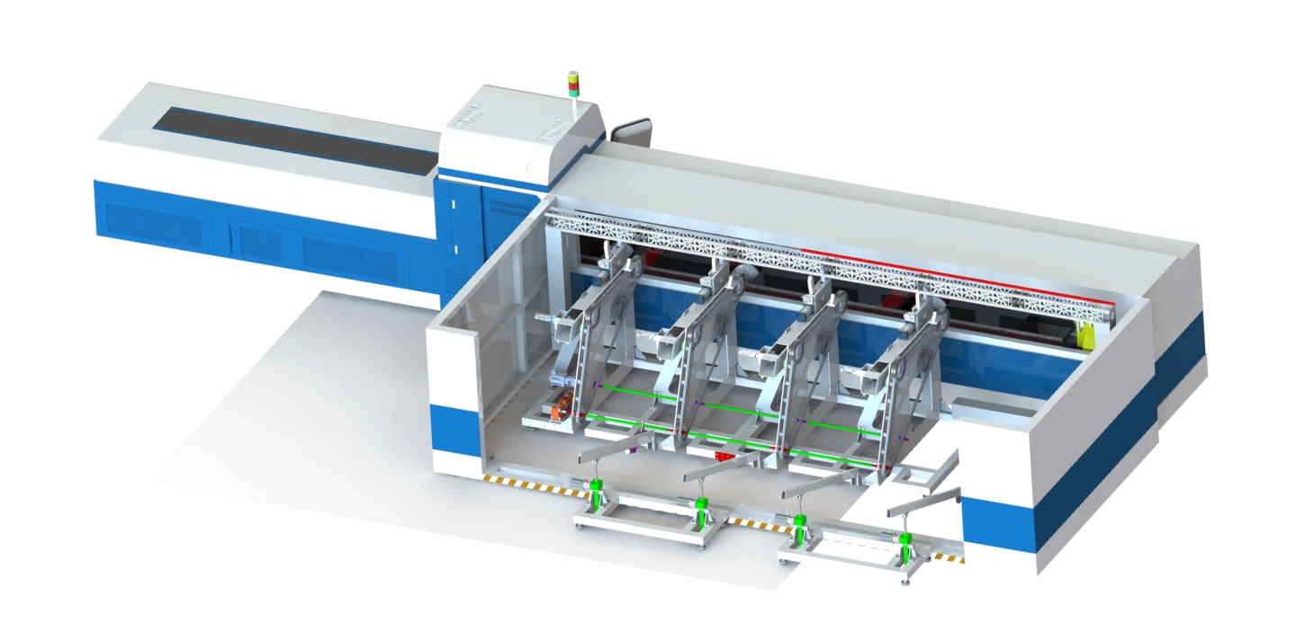 steel square tube cnc fiber laser cutting machine with automatic feeding system