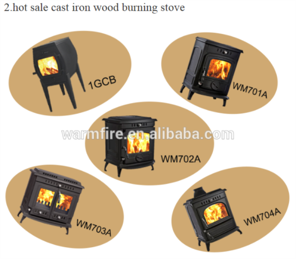 Double Door Wood Burning Free Standing Cast Iron Stove Fireplace