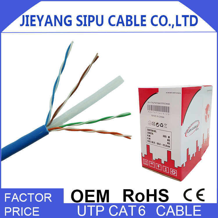 OEM best Price lan cable utp cat 6 network cable 305mroll