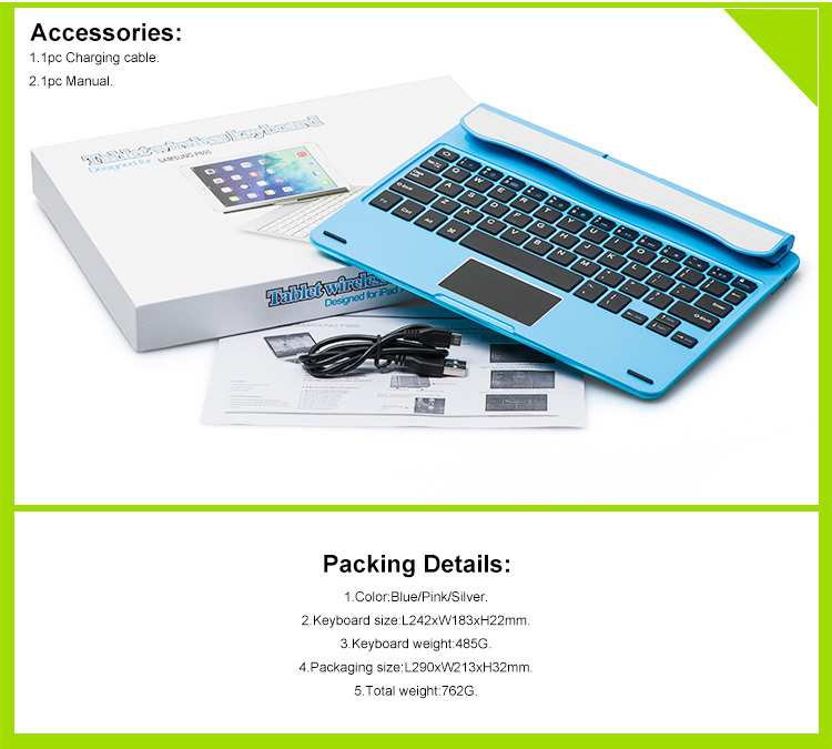 360 degree rotating bluetooth keyboard for Samsung P600