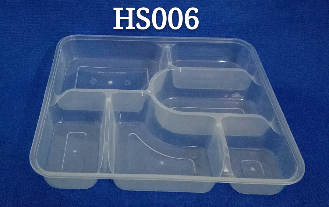 Rectangle Six CompartmentsDisposable PP Plastic Microwave Safe Food Container