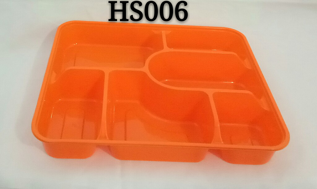 Rectangle Six CompartmentsDisposable PP Plastic Microwave Safe Food Container