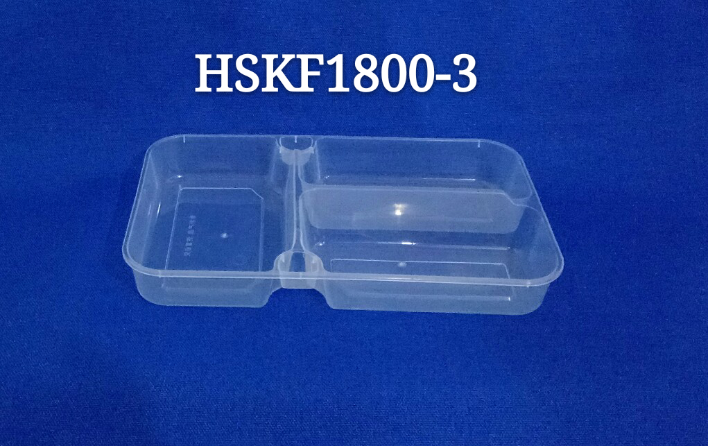 Rectangle design patented 1800ml disposable PP plastic microwave safe dinnerware with inner tray