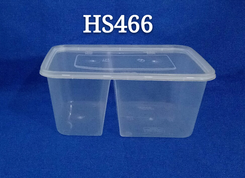 Rectangle two compartments 46 1000mL disposable PP plastic microwave safe food container