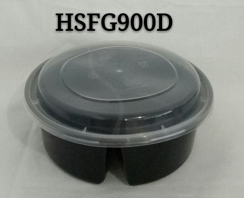 Round 2 compartment 46 Disposable PP Plastic Microwave Safe Food Container with Arched Lid