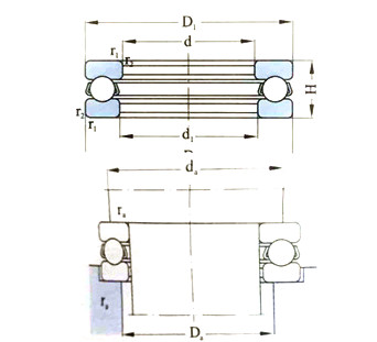 Double direction Thrust Angular Contact Ball Bearing 234418