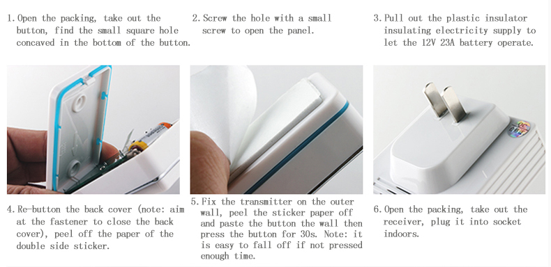 waterproof doorbell 48music one to two plug or battery