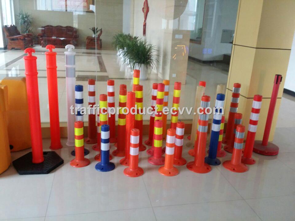 CE 48 bollard 12M PE bollard rubber base flexible delineator post traffic bollard