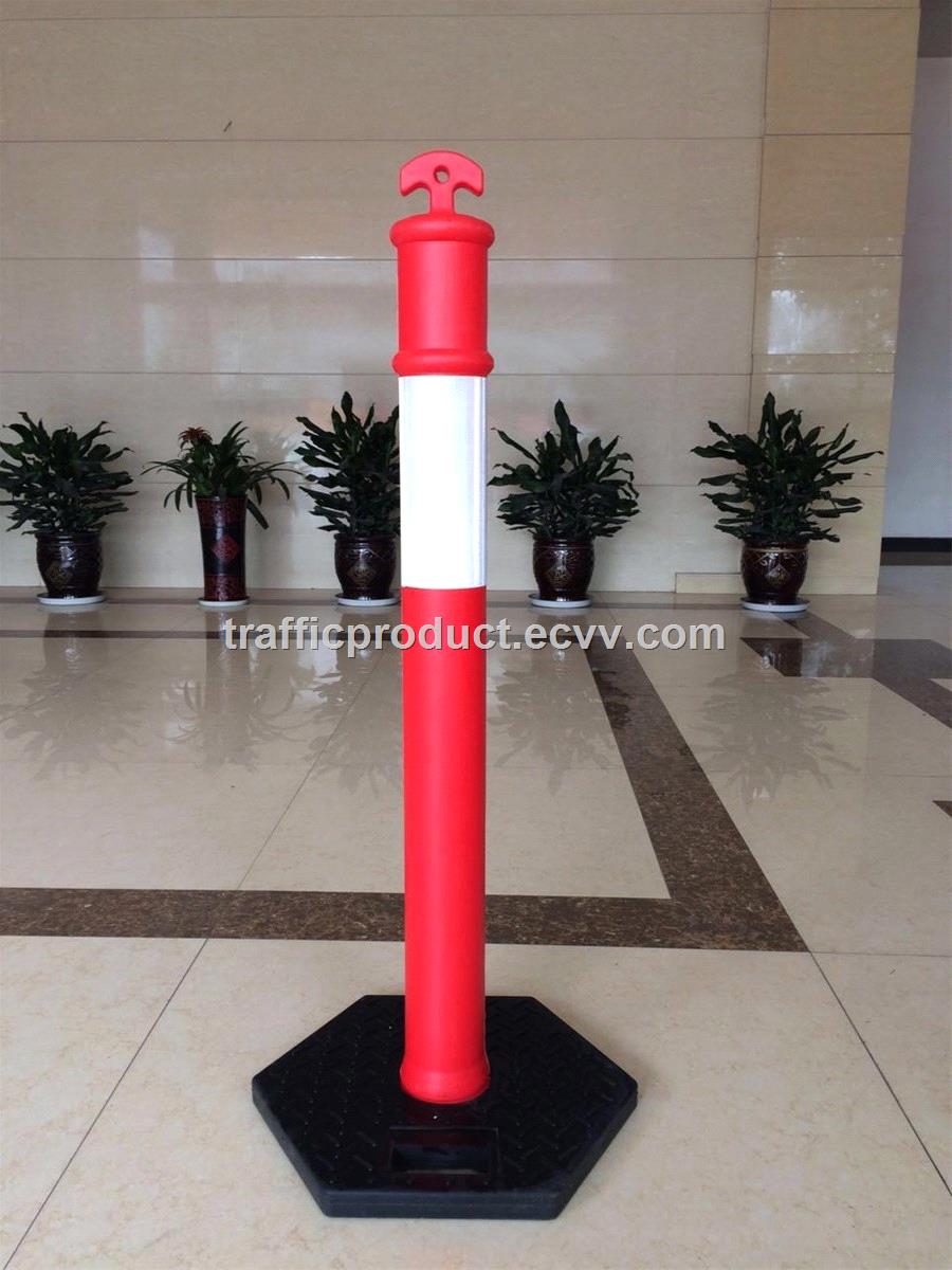 CE 48 bollard 12M PE bollard rubber base flexible delineator post traffic bollard