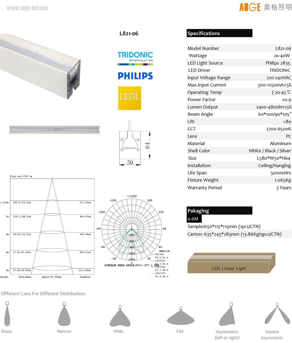 06m 20W 30W led linear light 600mm seamless connection linear light DALI dimmable 2ft line lamp for officecommercial