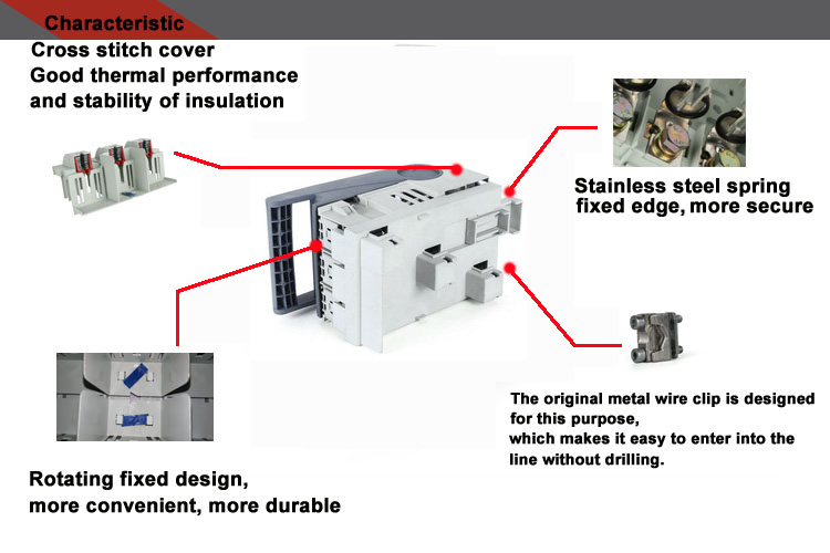 3 phase 4 phase electrical isolator types busbar isolator NH fuse switch disconnector isolator switch