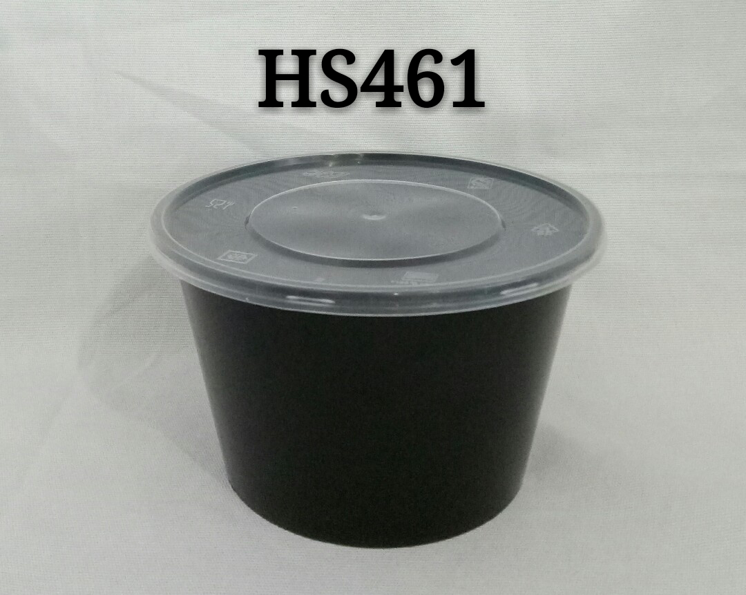 Round 1000mL big opening disposable PP plastic microwave safe food storage container with flat lid
