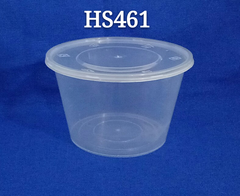 Round 1000mL big opening disposable PP plastic microwave safe food storage container with flat lid