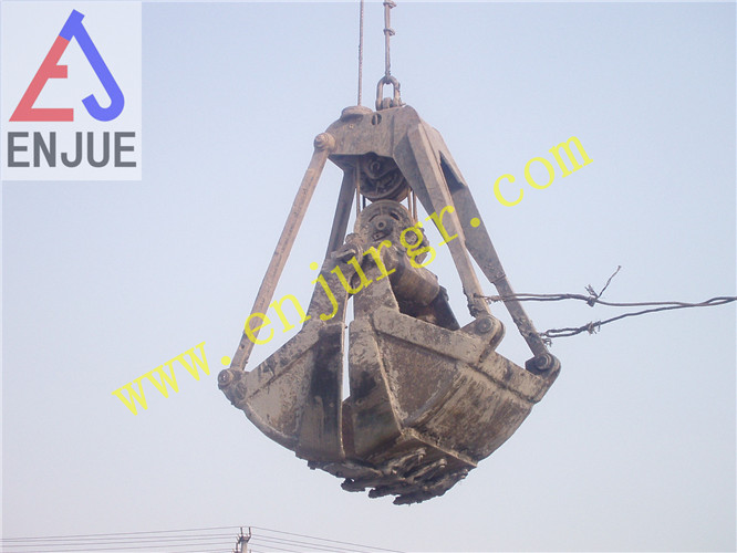 15t Four Ropes Machinery Remote Control Calmshell Grab for Grain