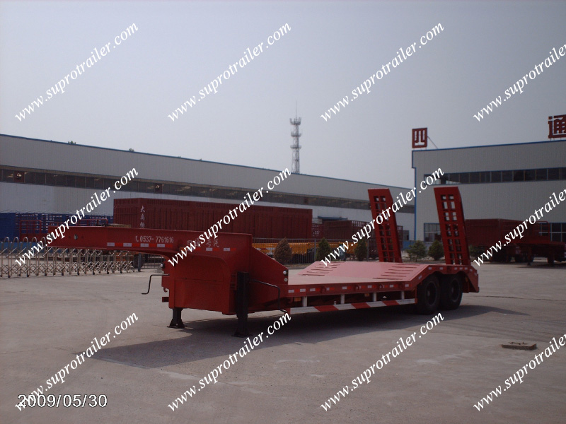 Drop deck trailer 3 axles trailer Extendable low bed trailer