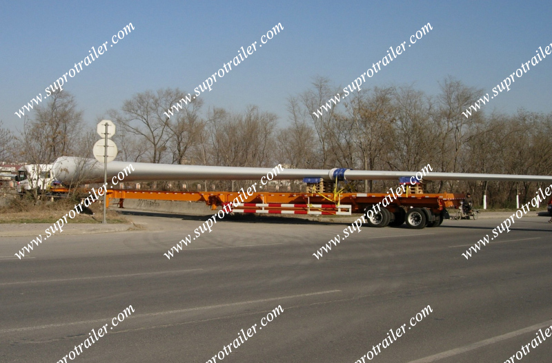 Extendable trailer windmill blade trailer Stretchable trailer