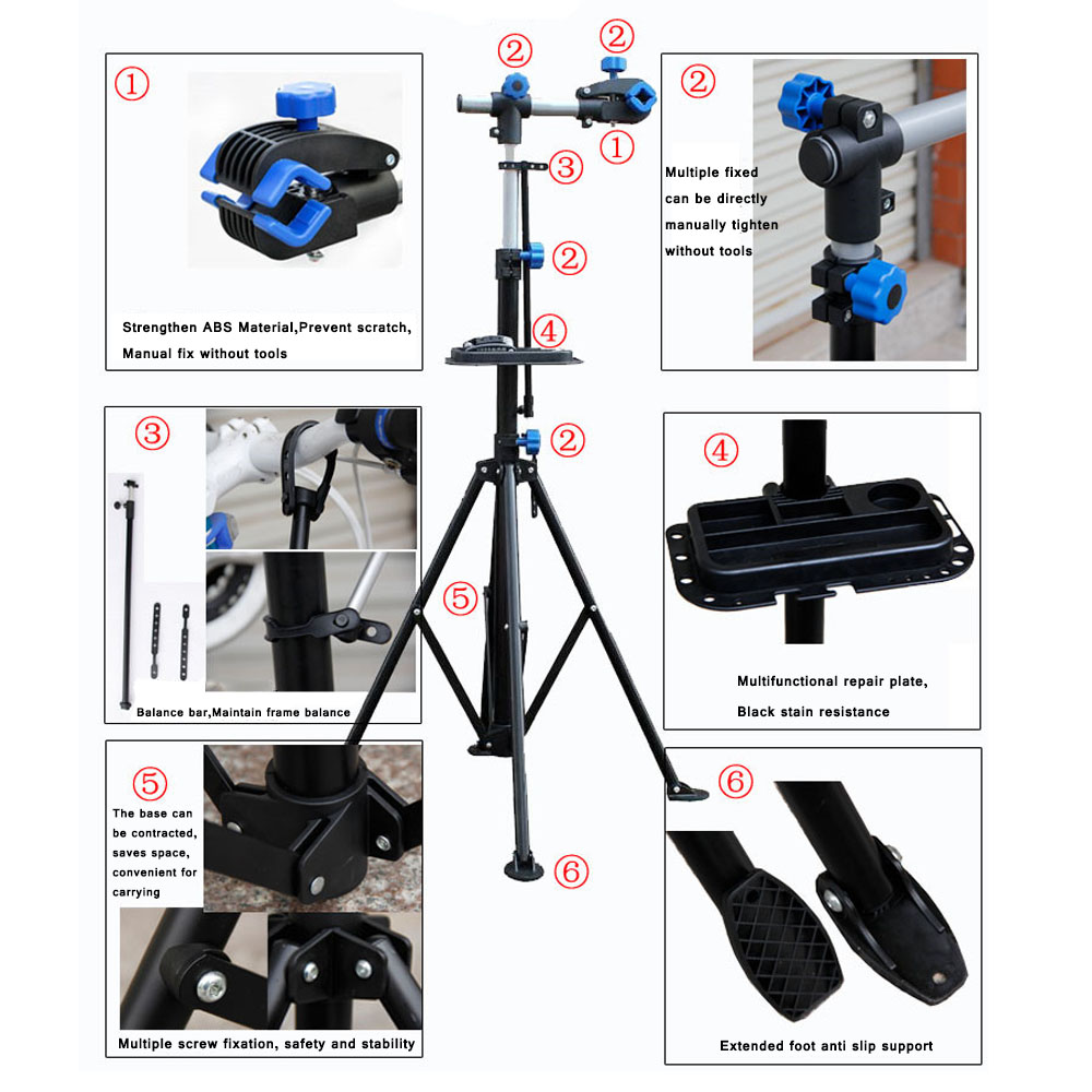 Height Adjustable Steel Material Bike Repair Stand Bicycle Display Rack