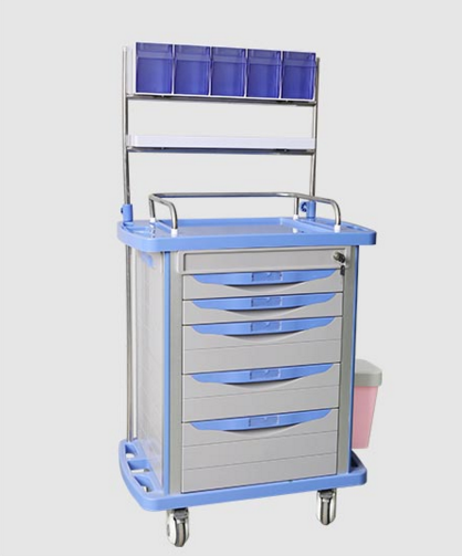 Medical double row anesthesia car medical cart ABS anesthesia car single row anesthesia box drug car mute