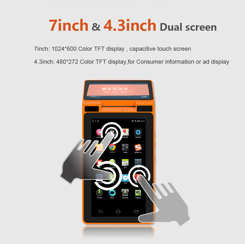Portable Touch Screen Smart Handheld All in One Payment System POS Terminal
