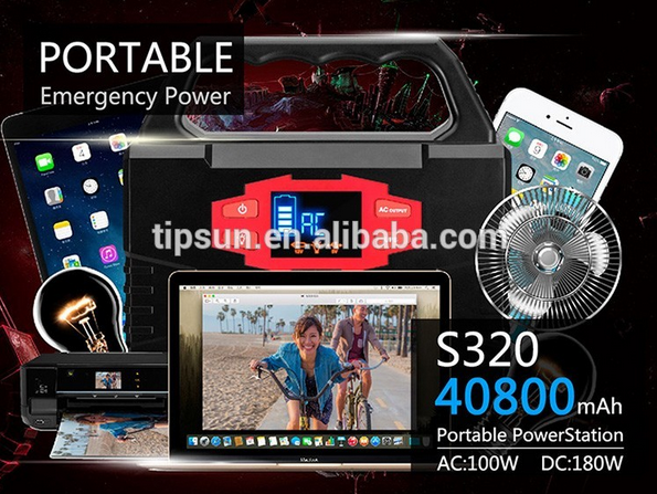 Tipsun S601 Portable Solar Generator UltraHigh Power Capacity 60000mAh for Emergency Rescue