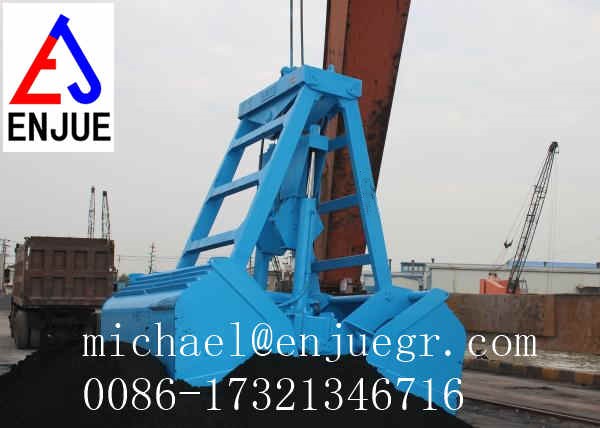 electric hydraulic clamshell grab bucket for bulk cargo material