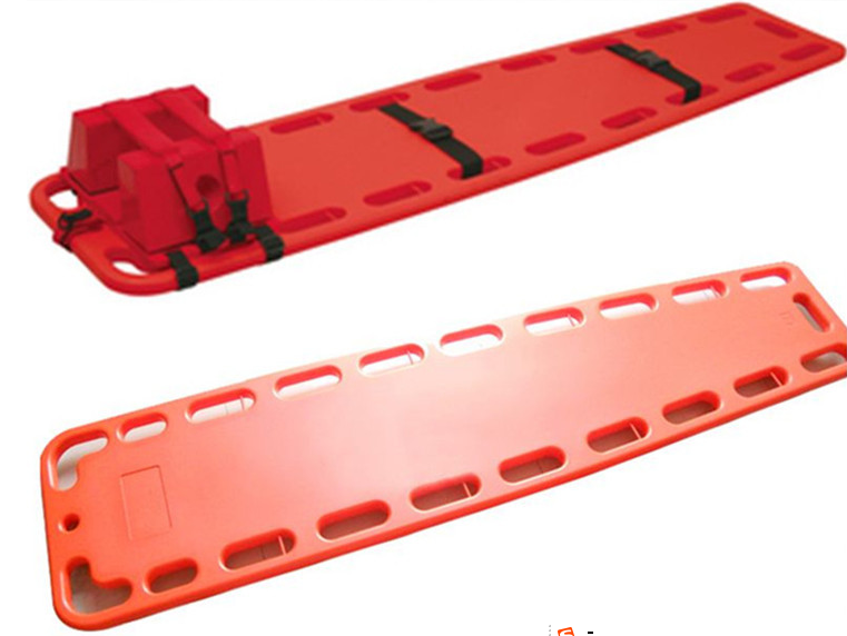 medical transfer plastic back spine board stretcher with Head holder