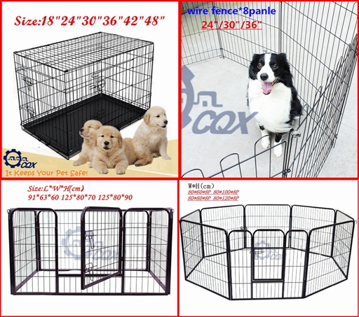 New CQX Heavy Duty Pet Dog Metal Exercise Pen Playpen Cage Fence Crate Gate