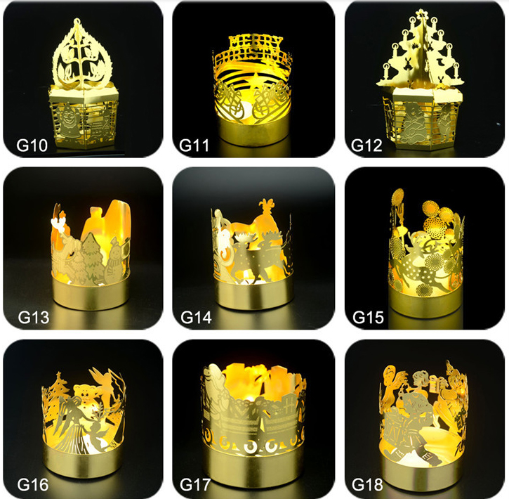 Embossed metal candle holders