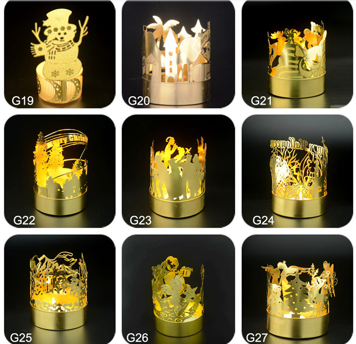 Embossed metal candle holders
