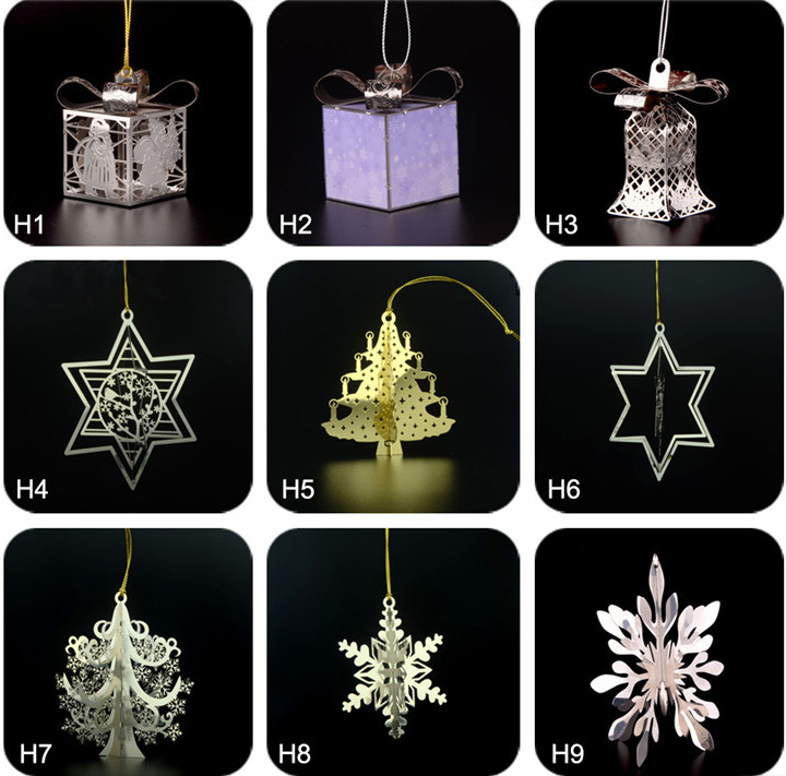 Metal Christmas decoration Ornamenthollow out stainless steel metal bookmark