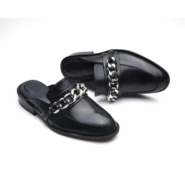 OEM and ODM Luxury leather vamp platform women Black Sandal Shoes