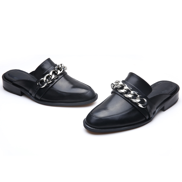 OEM and ODM Luxury leather vamp platform women Black Sandal Shoes