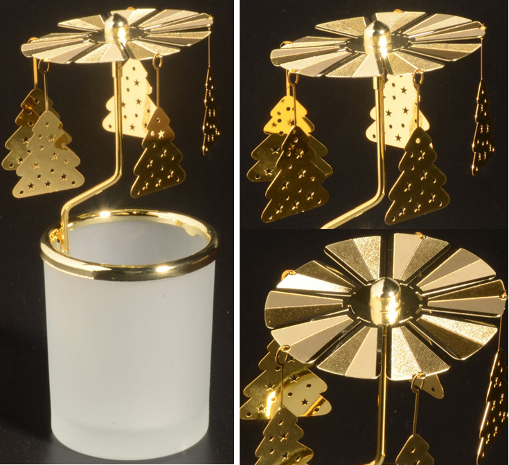 Rotated Blank Glass Tea Light Candle Holder