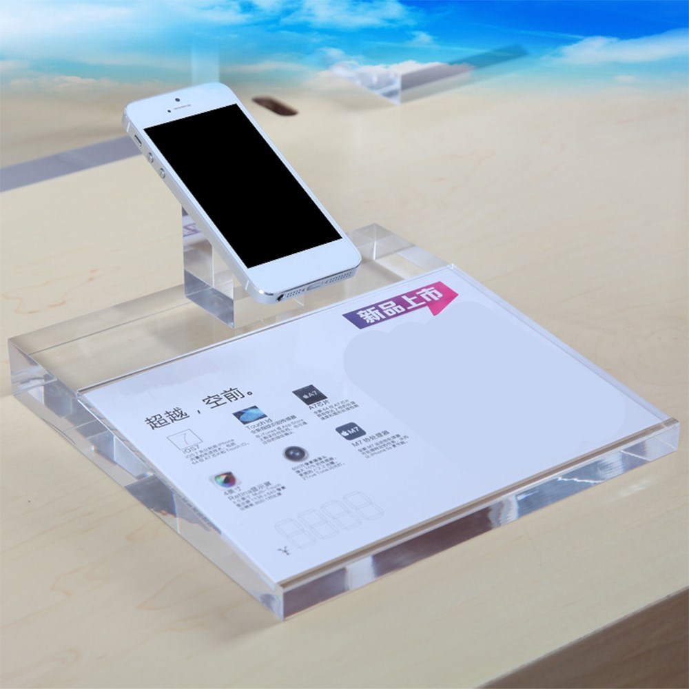 China manufacturer retail desktop 210x210 clear acrylic mobile phone display stand