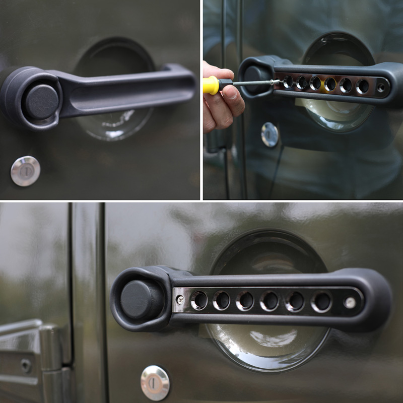 Exterior Door Handle Insert Grab Handle Insert Cover For 20072017 4Door Jeep Wrangler Parts
