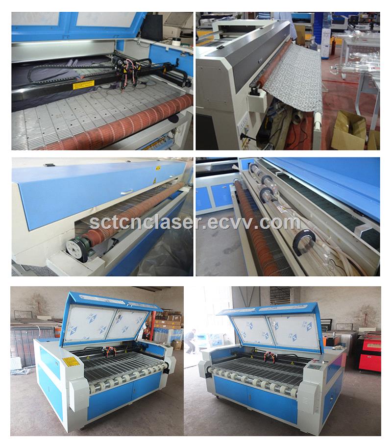 Double Laser Heads Fabric Auto Feeding Laser Cutting Machine