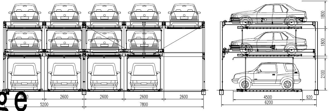 Hydraulic Puzzle Parking System 3 levels