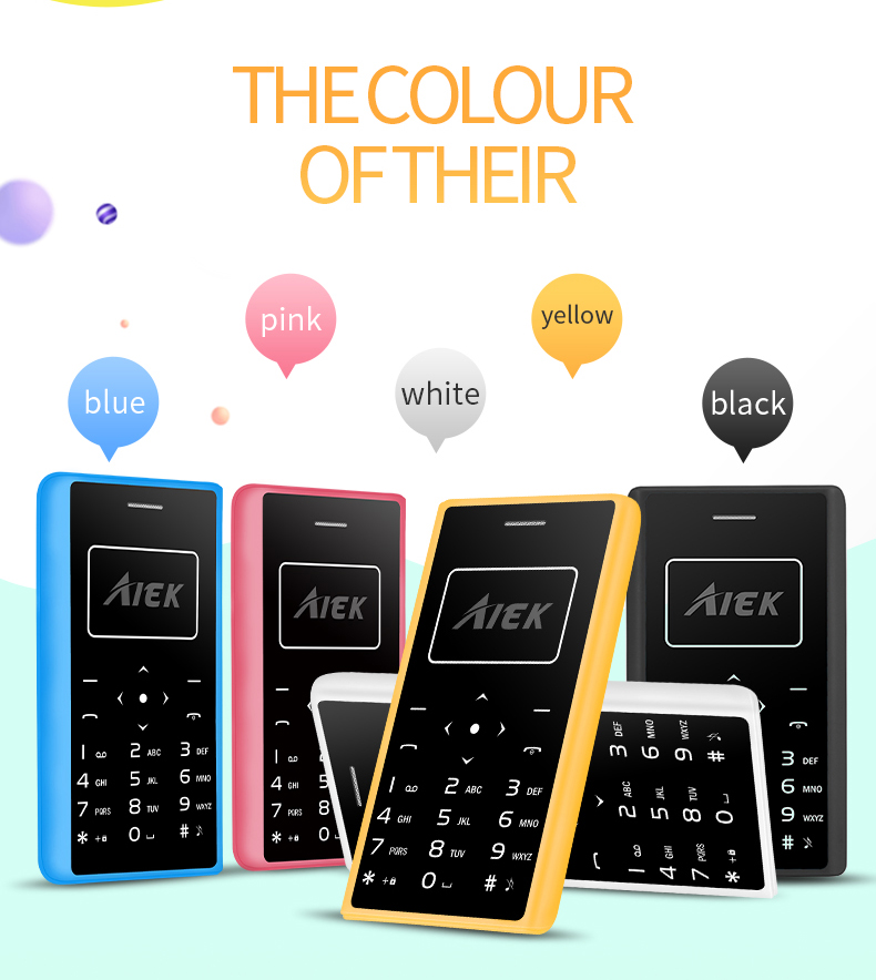 AIEK Card Phone X7 with LED Torch