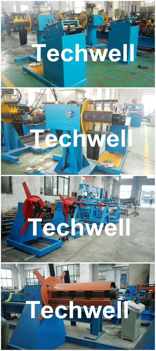 Manual Passive Type Uncoiler Machine with Rotary Double Head Mandrel for Supporting the Coil Strip