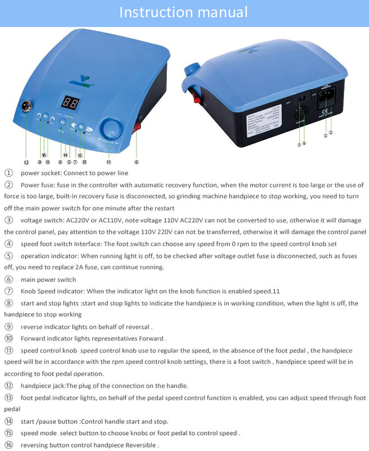 STRONG DRILL brushless dental micromotor QZ60 with Q9 handpiece