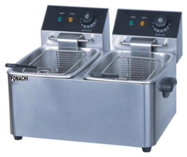 Counter Top Electric Deep Fryer 2 Tank 2 Basket All SS Body Electric Fryer FMXWE263B