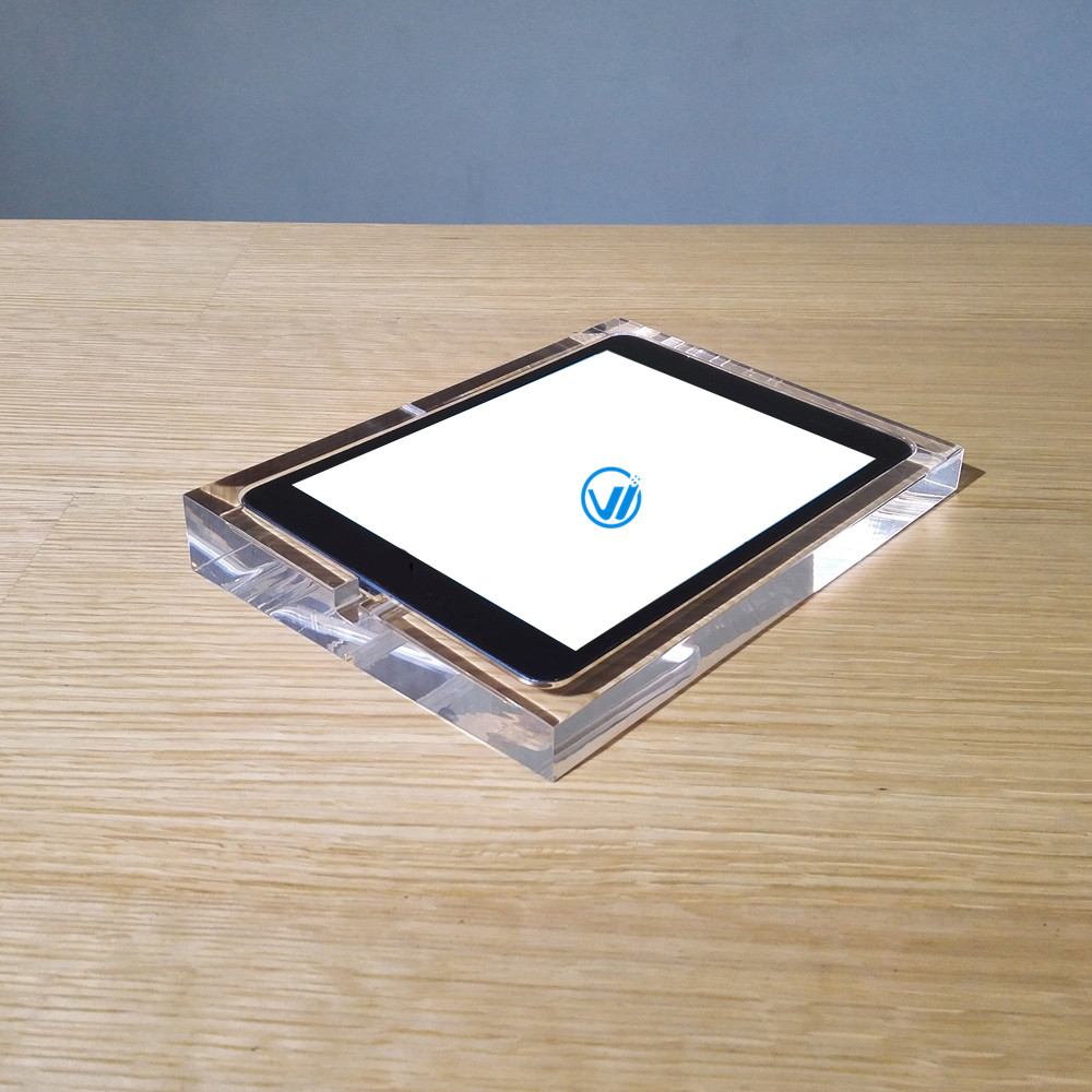 Manufacturer retail chamfer acrylic tablet pc display holder for ipad mini4
