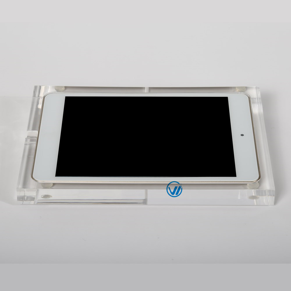 Manufacturer retail chamfer acrylic tablet pc display holder for ipad mini4