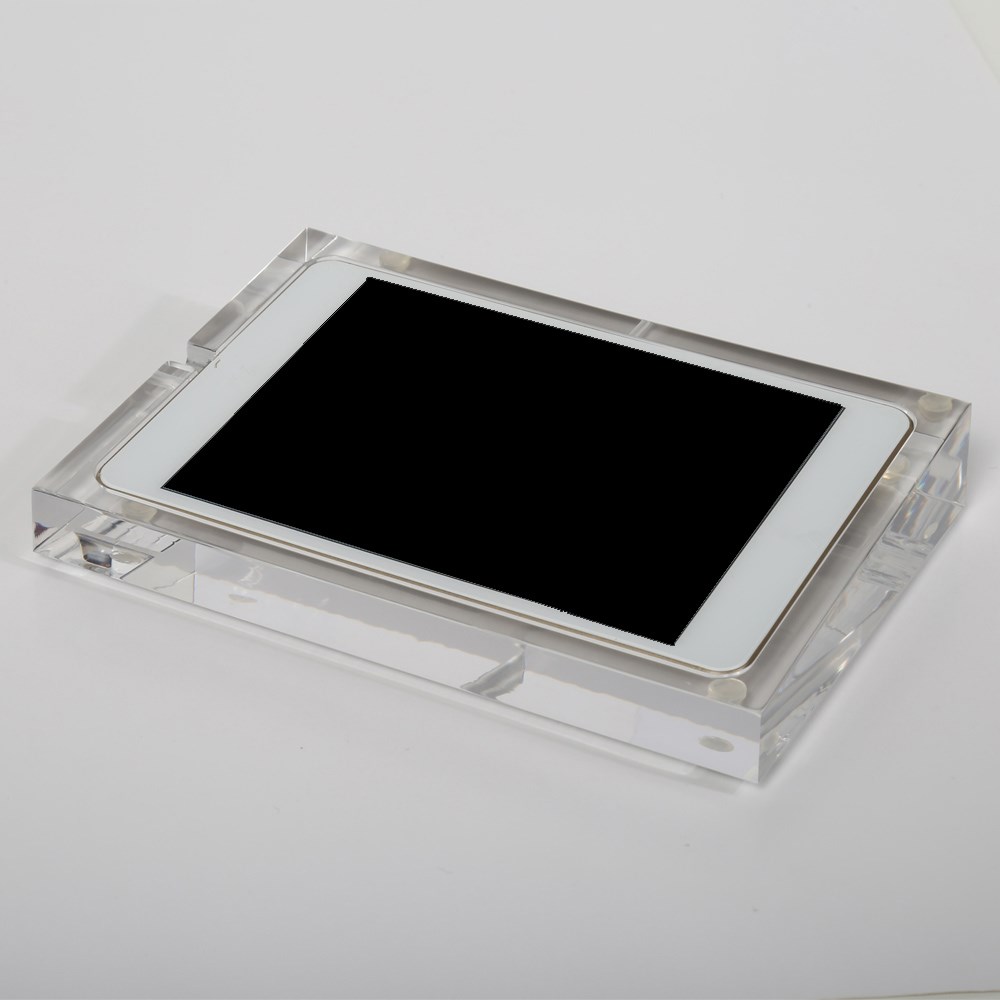 Manufacturer retail chamfer acrylic tablet pc display holder for ipad mini4